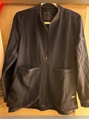 * Figs Navy Blue Scrub Jacket Technical Collection SZ Medium *